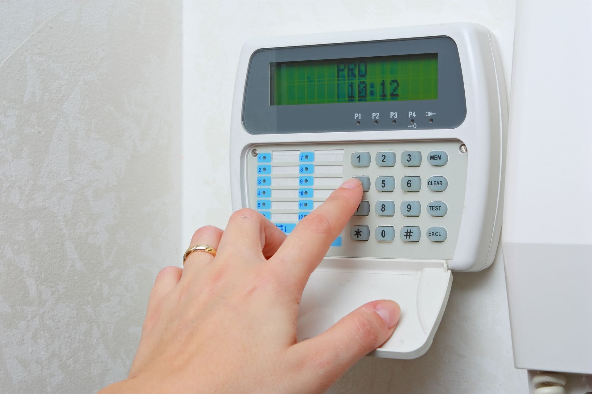 Alarm keypad with backlit display