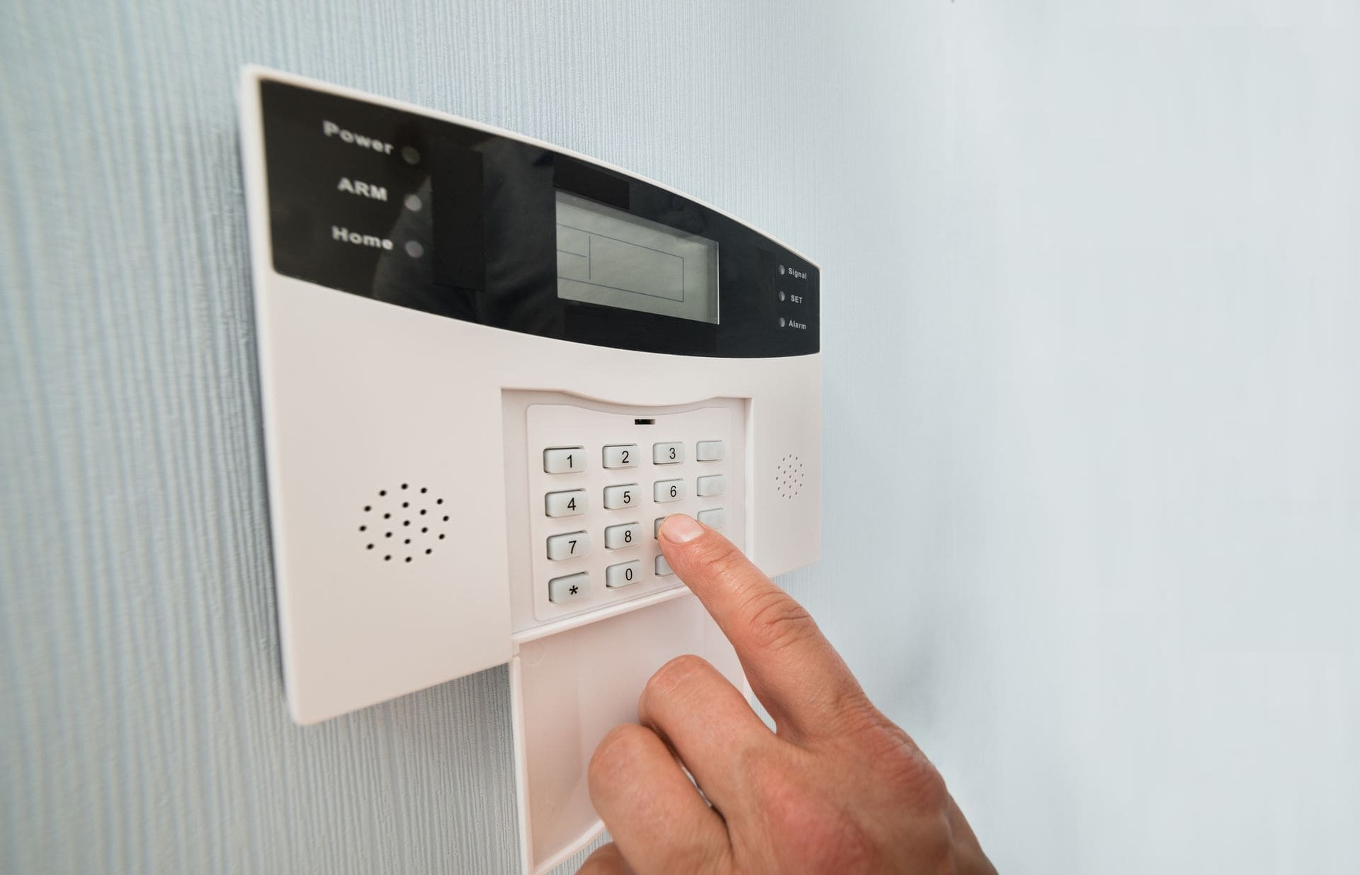 Home alarm control panel